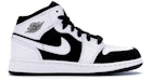 Jordan 1 Mid Blanco Negro (para escolares)