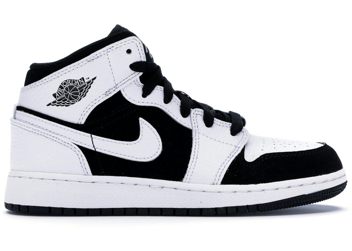 Jordan 1 Mid White Black Gs 113 Jordan 1 Mid White Black Gs 113