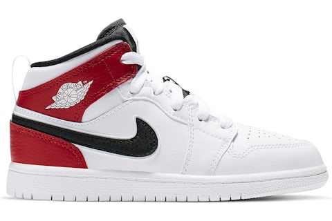 Jordan Mid Blanco Negro Gym Rojo (para preescolares) 640734