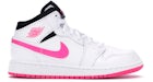 Jordan 1 Mid Blanco Negro Hyper Rosa (para escolares)