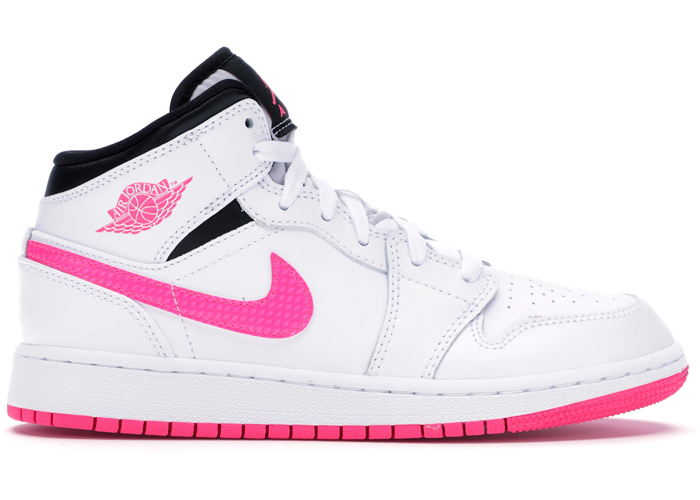 Jordan Mid White Black Hyper Pink (GS) 555112-106 US