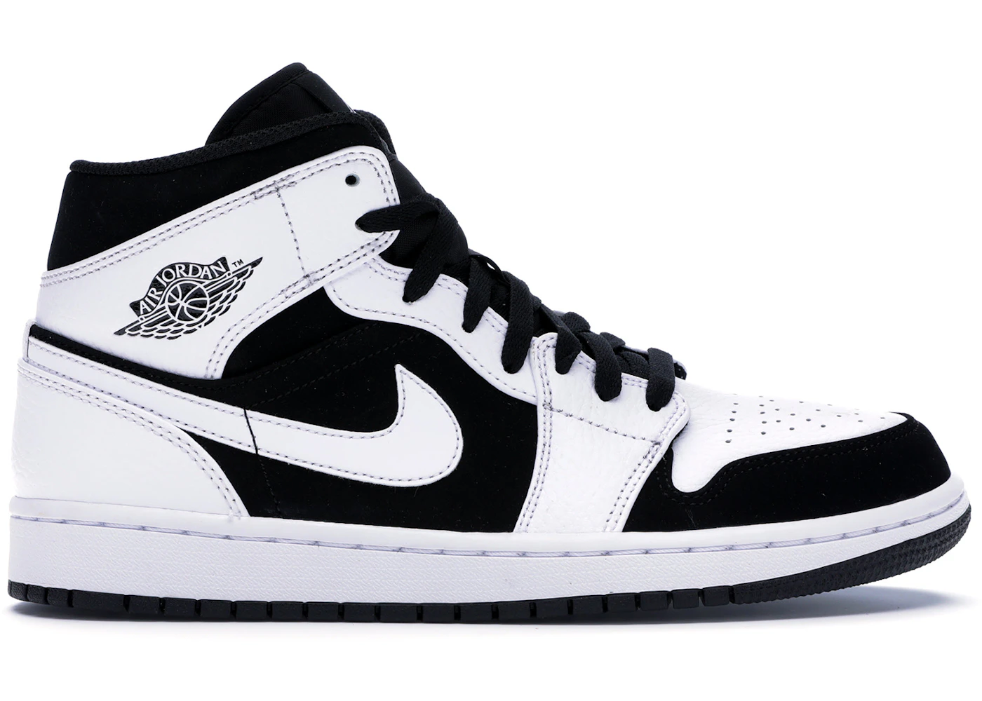 Jordan 1 Mid White Black Men's - 554724-113 - US