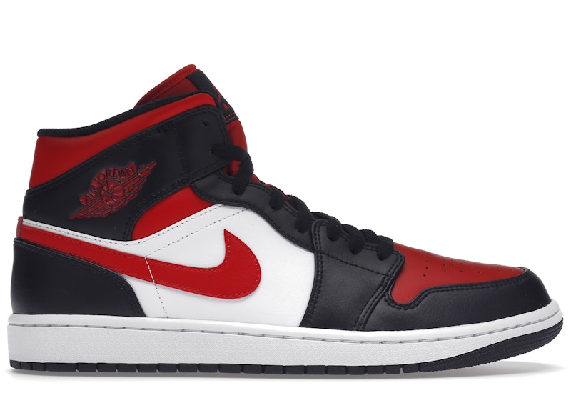 Jordan 1 Mid White Black Red (2022 