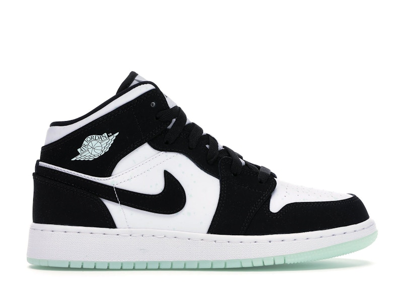 Jordan 1 Mid White Black Teal Tint (GS 