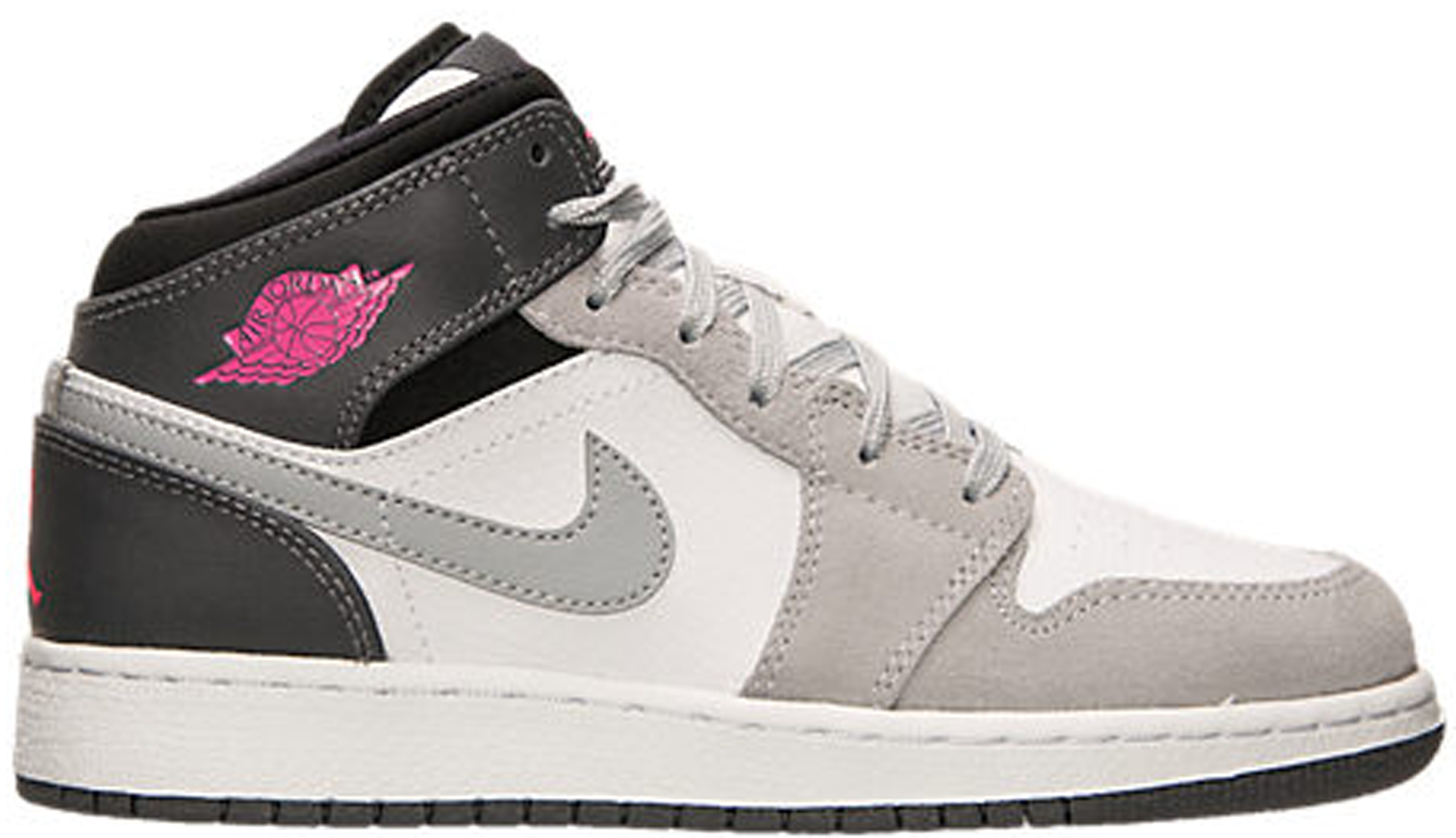 gray white and pink jordans