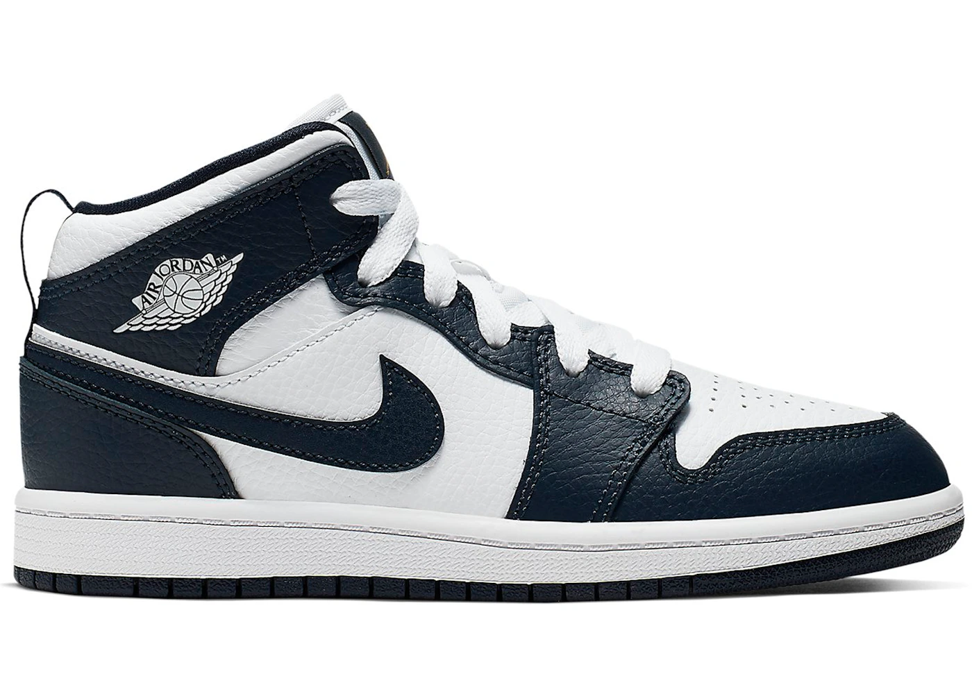 Air jordan 1 mid (white / metallic gold - obsidian) best sale