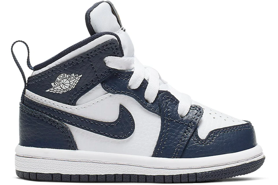 Jordan 1 Mid White Metallic Gold Obsidian TD