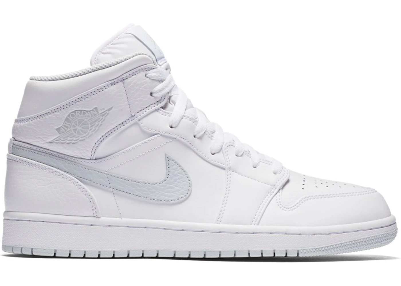 Jordan 1 Mid White Pure Platinum Swoosh 554724 108 TW