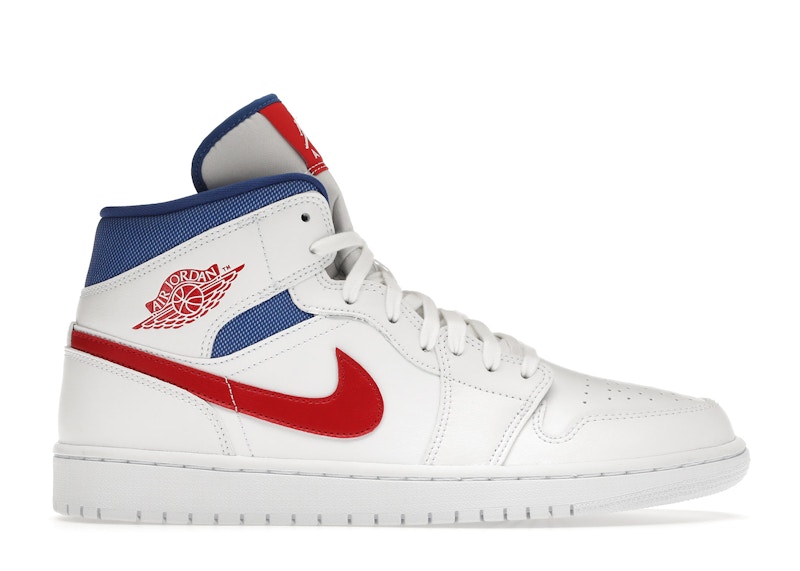 Jordan 1 Mid White Red Royal (Women's) - BQ6472-164 - US