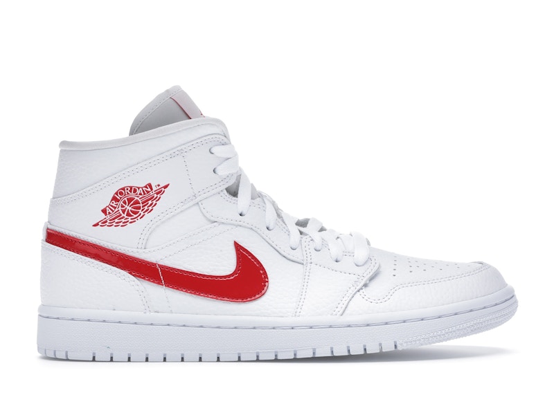 Jordan 1 Mid White University Red (Women's)