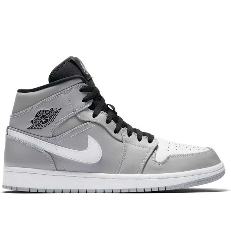Jordan 1 Mid Wolf Grey Black White Men s 554724 046 US