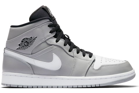 Jordan 1 Mid Wolf Grey Black White Men's - 554724-046 - US Jordan 1 Mid Wolf Grey Black White Men's - 554724-046 - US