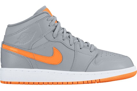 Jordan 1 Mid Wolf Grey Bright Citrus para escolares 554725 008 ES