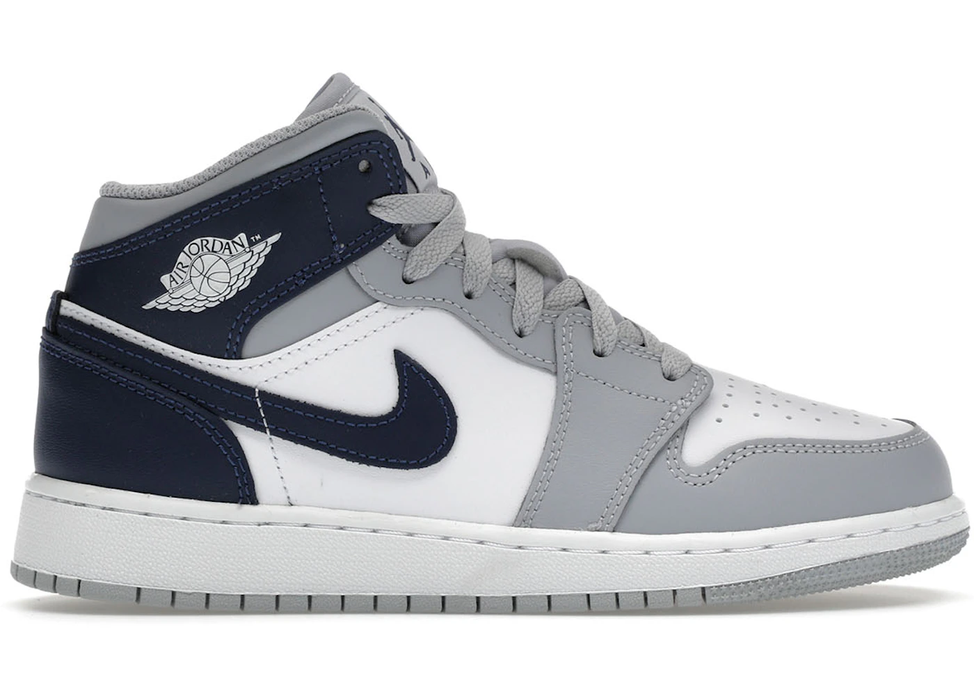 Jordan 1 Mid Wolf Grey Midnight Navy (GS) - DQ8423-104 - US