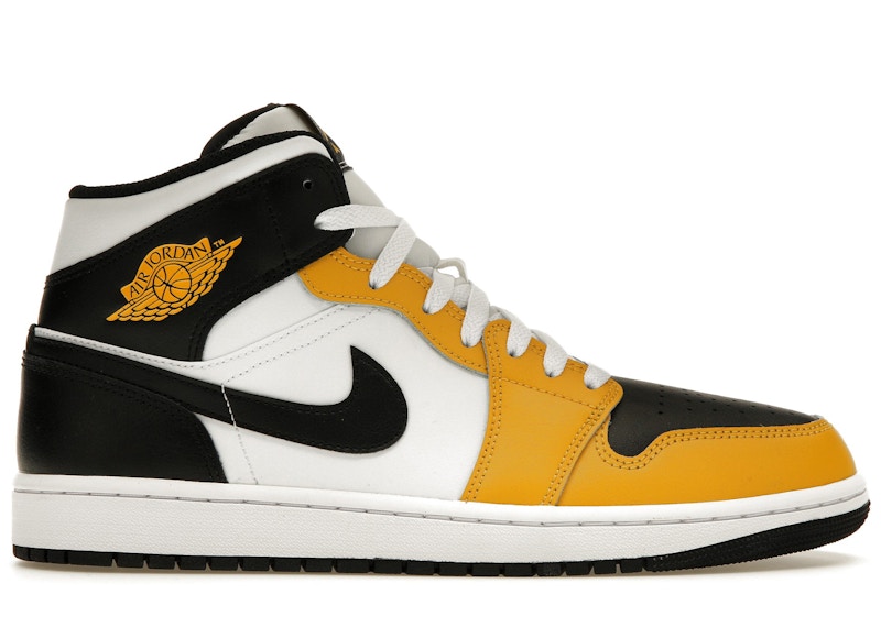 Jordan 1 black and yellow mid hotsell