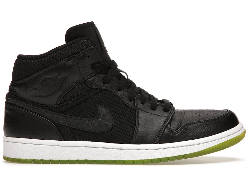 air jordan 1 phat black action green