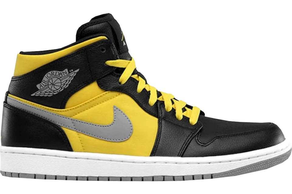 Jordan 1 mid hot sale black and yellow