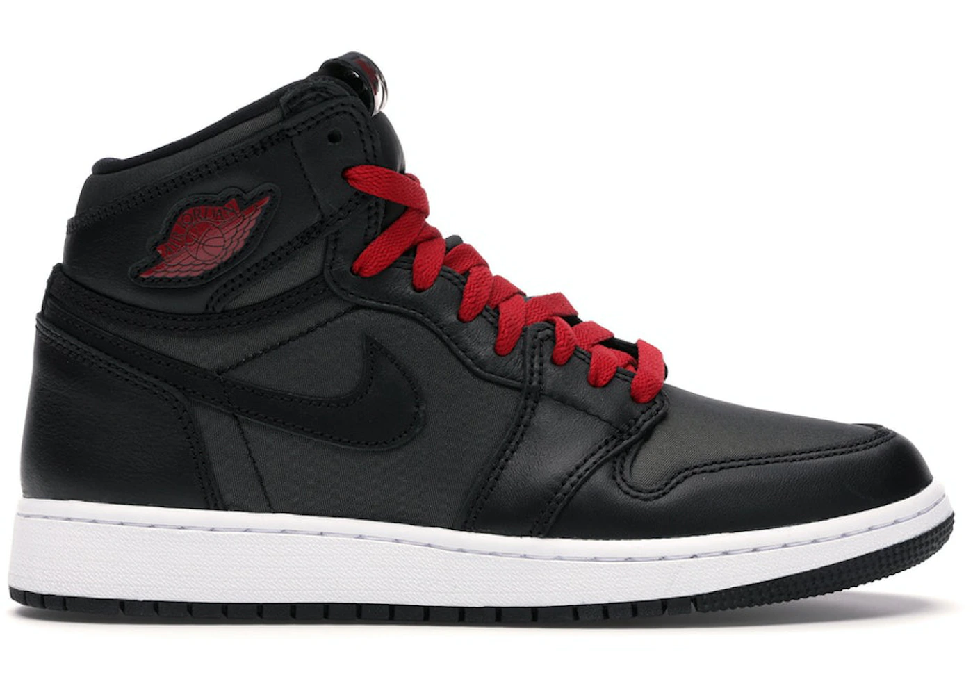 Jordan 1 Retro High Black Satin Gym Red Black GS 575441 060 US