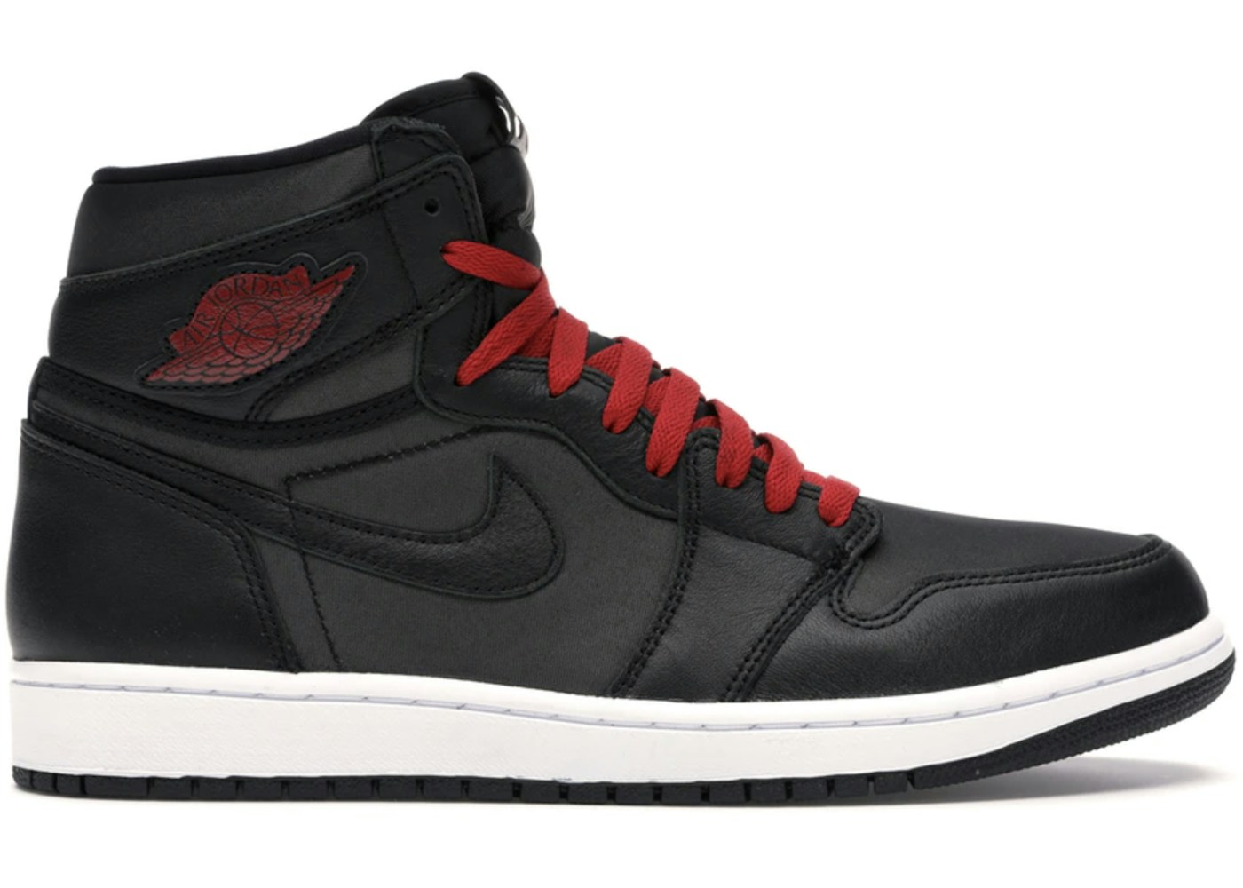 Jordan 1 Retro High Black Satin Gym Red - 555088-060