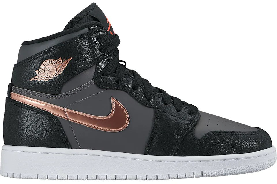 Jordan 1 Retro High Black Metallic Red Bronze Dark Grey GS