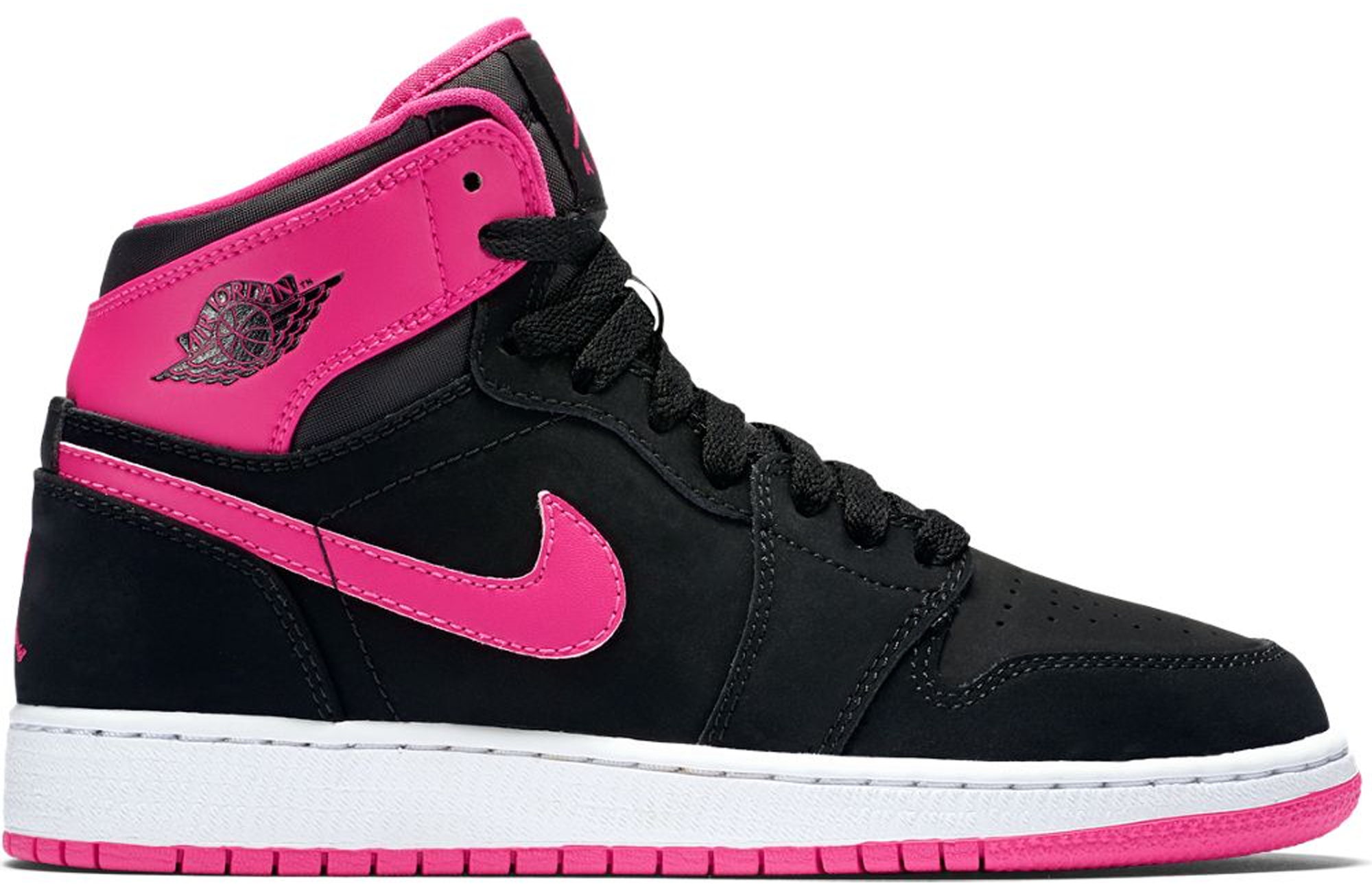 black and pink ones jordans