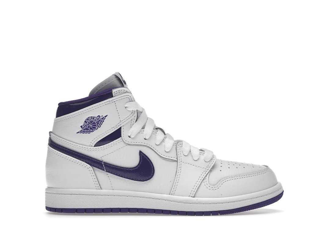 Pre-owned Jordan 1 Retro High Court Purple (2021) (ps) In White/court Purple