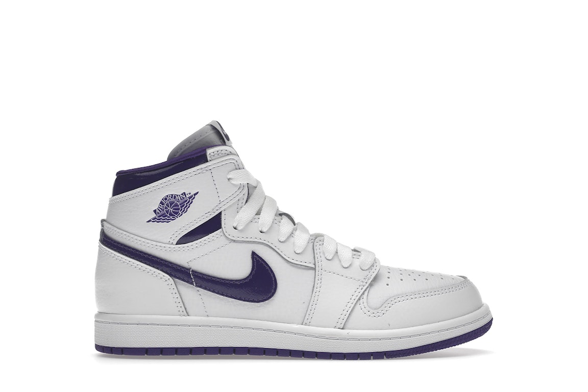 Pre-owned Jordan 1 Retro High Court Purple (2021) (ps) In White/court Purple