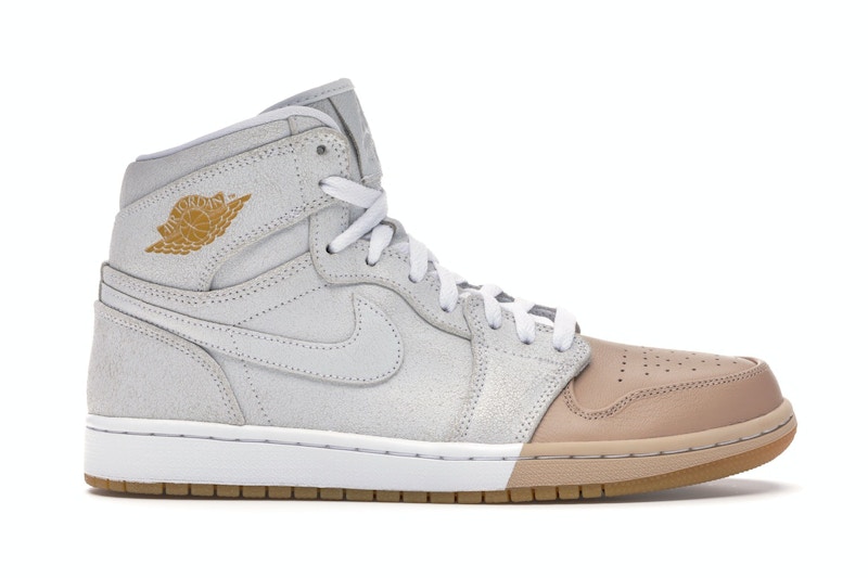 Pre-owned Jordan 1 Retro High Diptoe (women's) Sneakers In White/metallic Gold/vachetta Tan