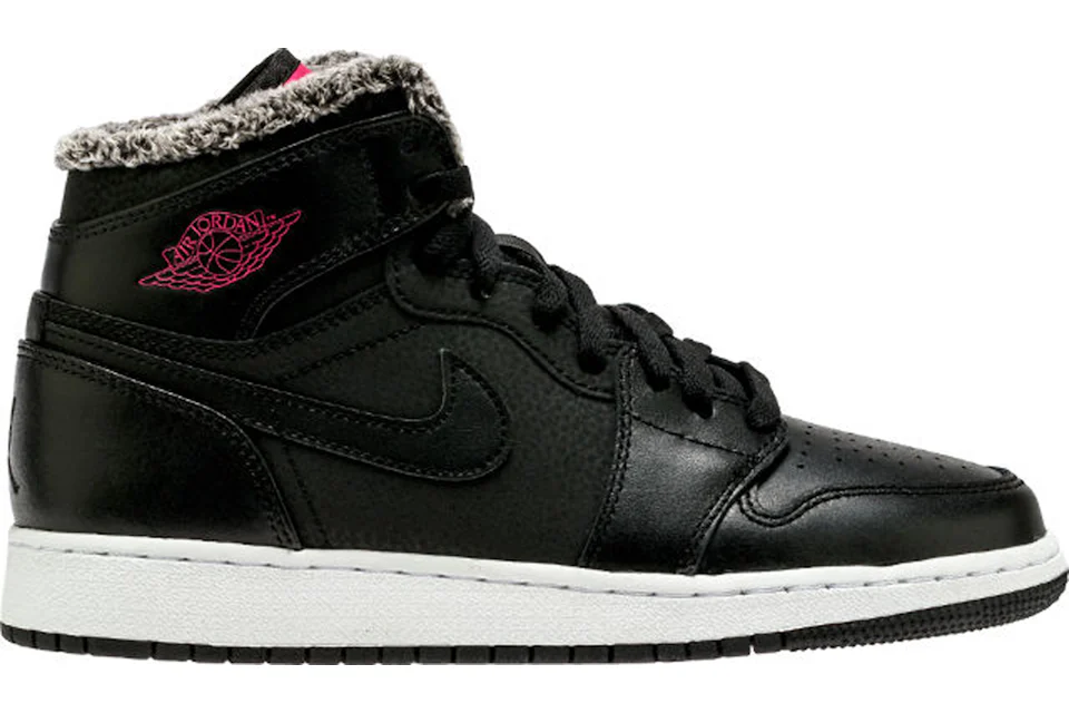 Jordan 1 Retro High Fleece Black Pink (GS)