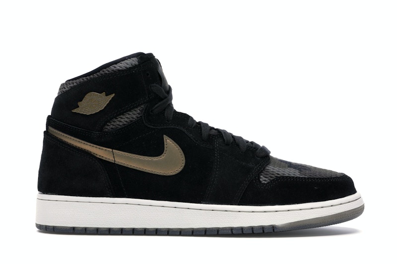 Pre-owned Jordan 1 Retro High Heiress Camo Sneakers In Black/metallic Field
