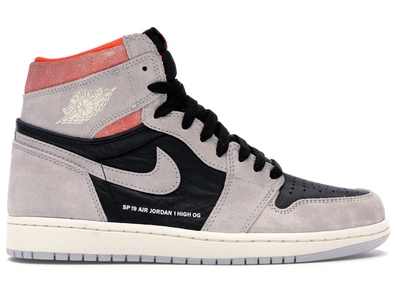 Jordan 1 Retro High Neutral Grey Hyper Crimson メンズ - 555088-018