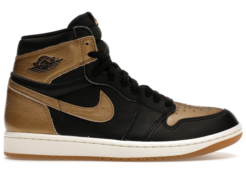 Black jordans gold best sale