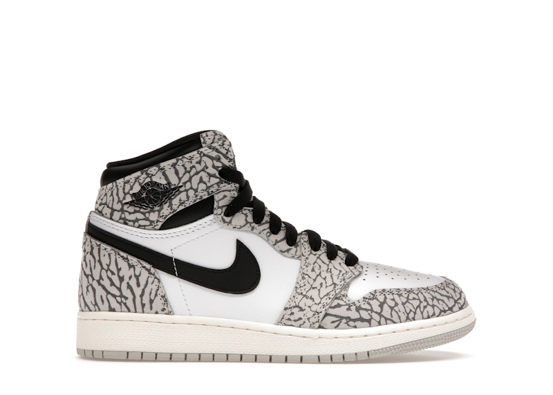 Jordan 1 Retro High OG White Cement (GS) Kids' - FD1437-052 - GB