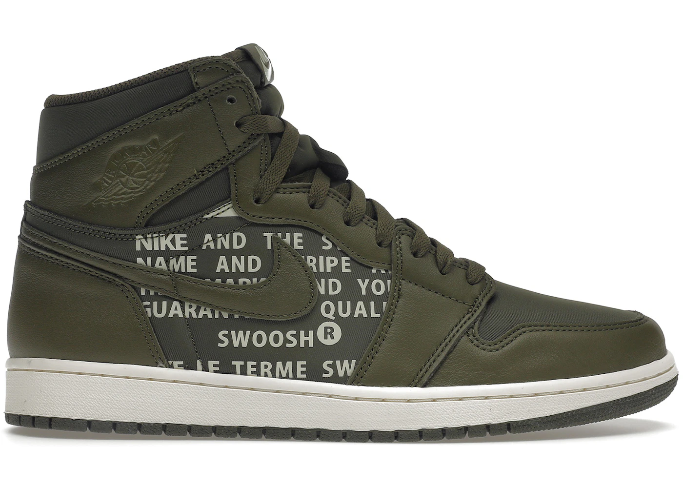 Olive Canvas Air Jordan Mid Olive Sepatu Basket Air Jordan Aj