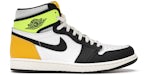 Jordan 1 Retro High bianco nero giallo oro universitario