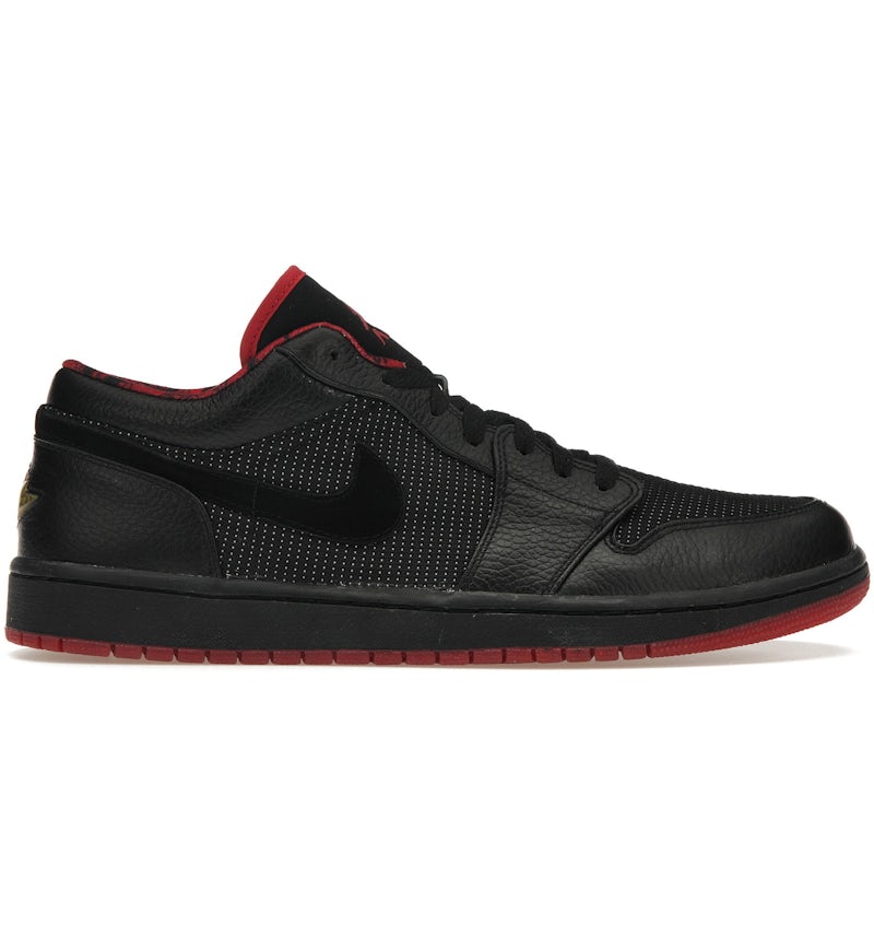 Jordan Retro Low Black Metallic Silver Varsity Red Men's