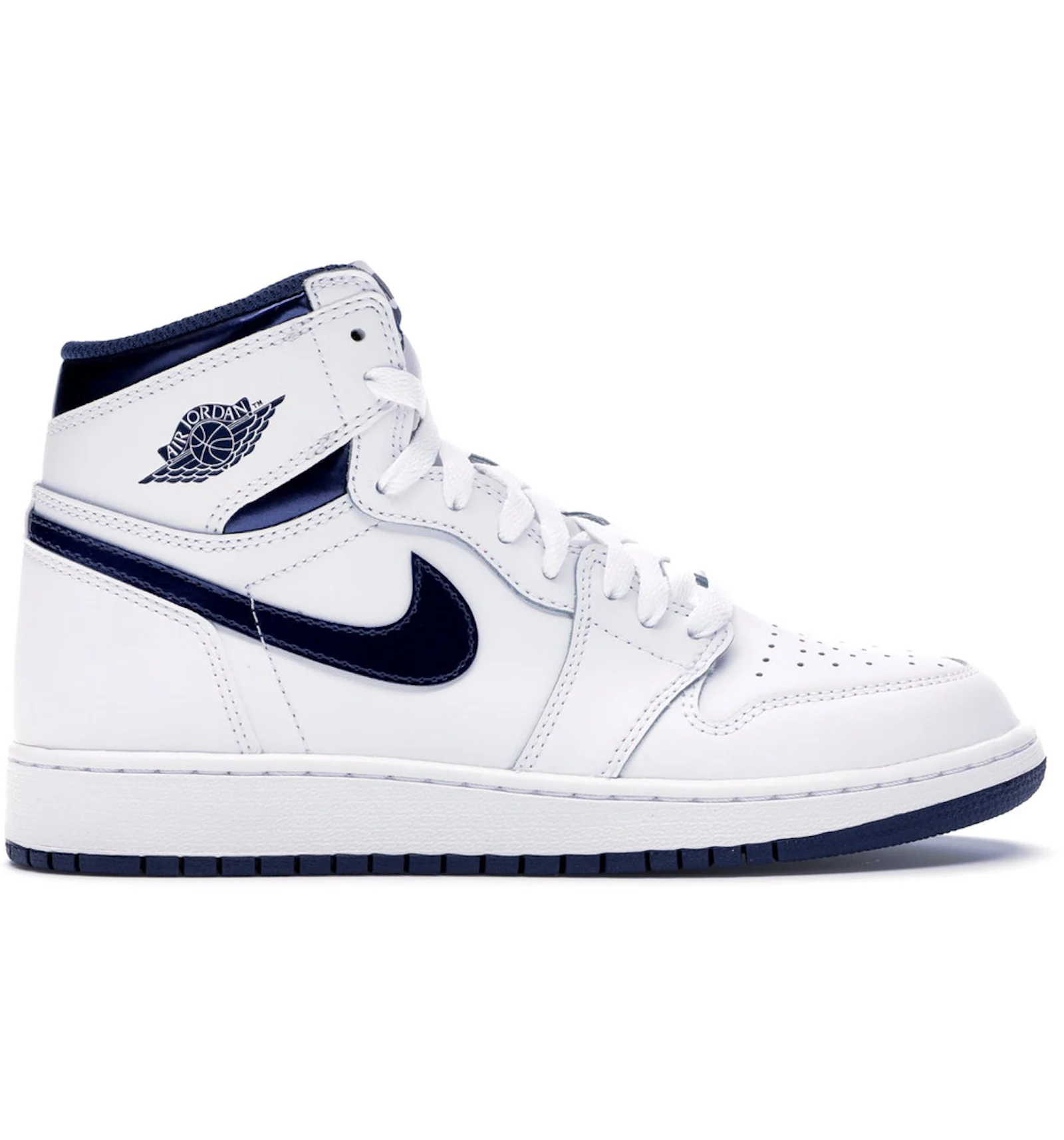Metallic navy jordan deals 1