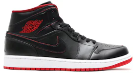 Jordan 1 Retro Mid Black Team Red Men s 554724 009 US