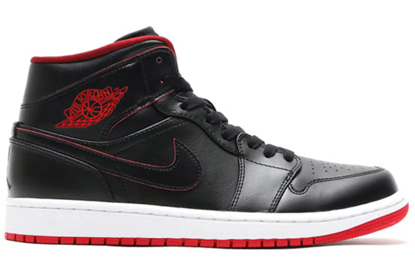 Jordan 1 Retro Mid Black Red White - 554724-028