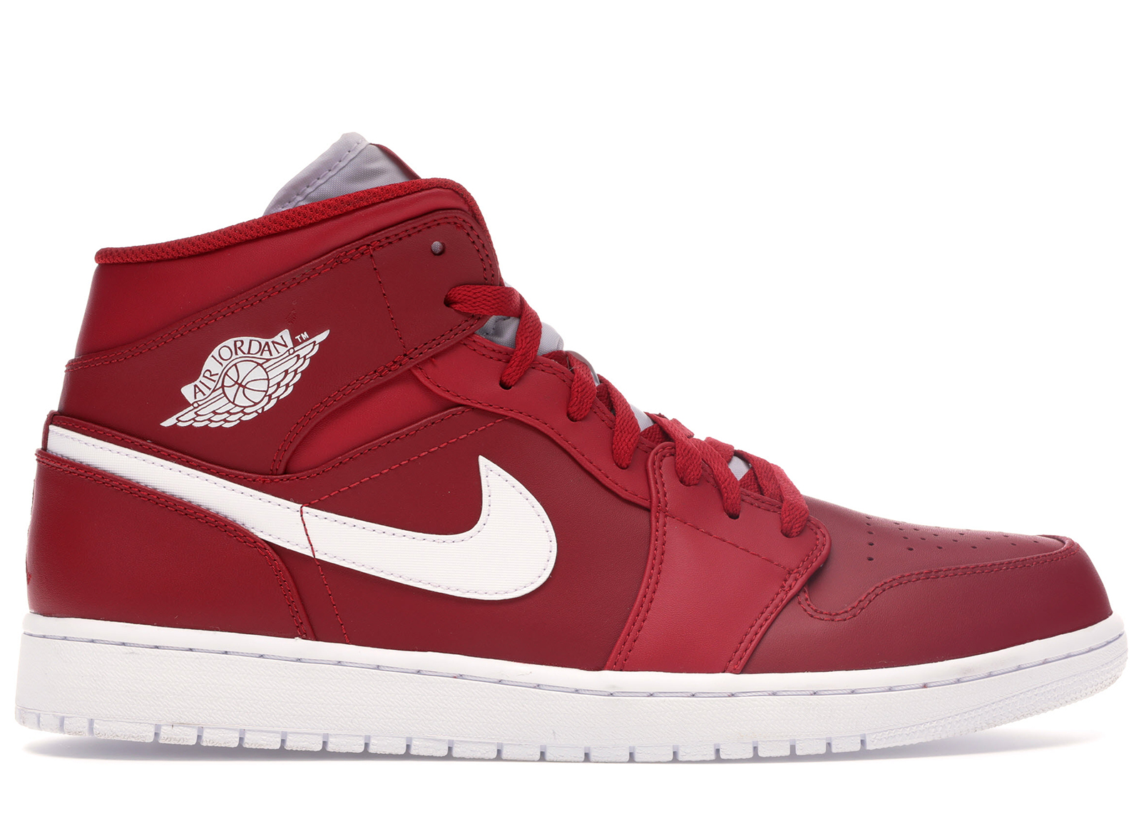red and white mid jordans