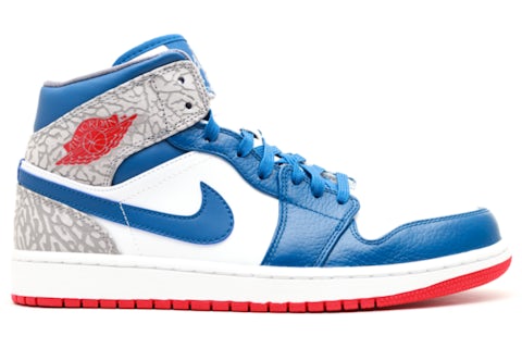 Jordan 1 mid blue red sales