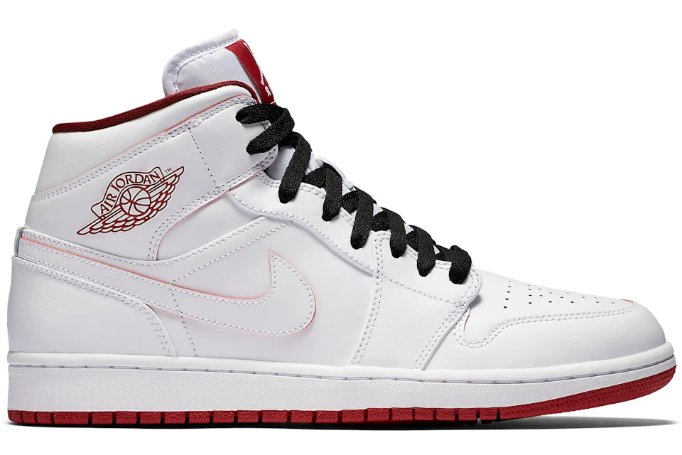 Jordan 1 Retro Mid White Gym Red Black Men s 554724 103 GB