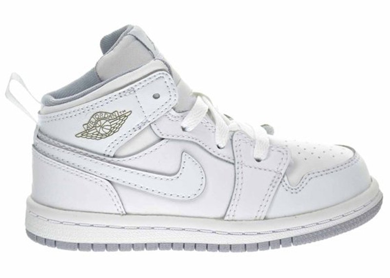 Air jordan 1 retro mid white wolf on sale grey