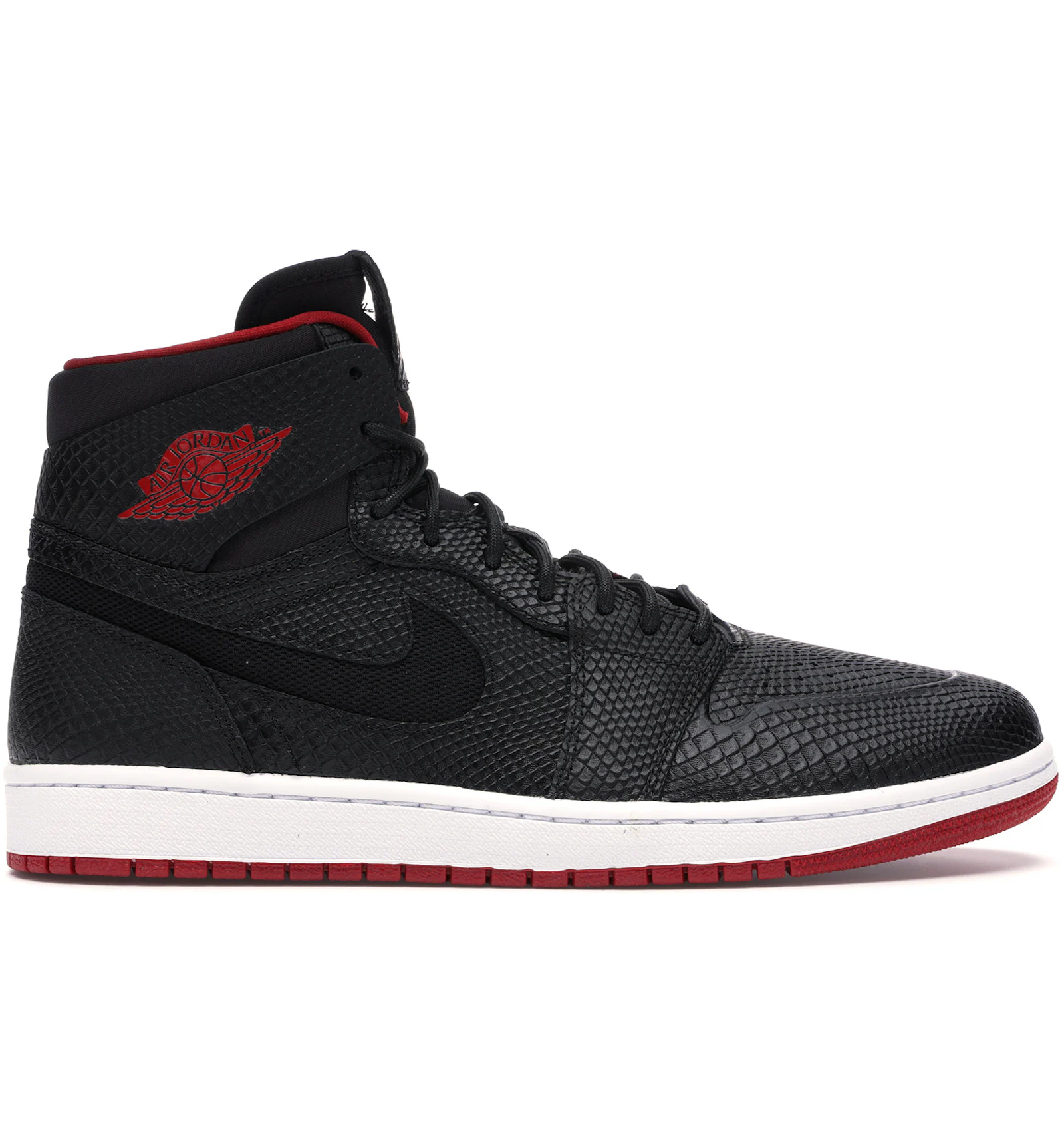 red and black snakeskin jordans