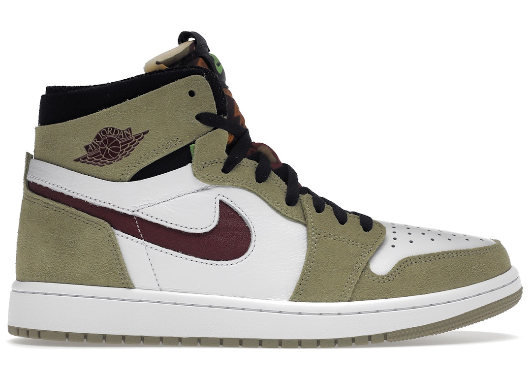 Pre-owned Jordan 1 Zoom Cmft Neutral Olive In Neutral Olive/altitude Green/cherrywood Red