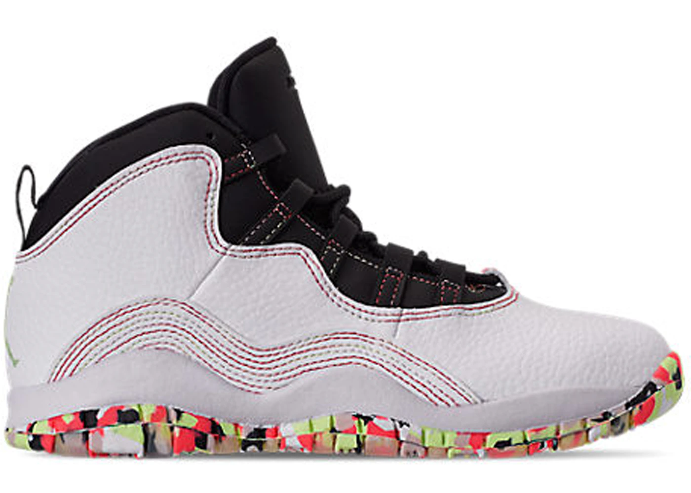 Jordan 10 Retro White Barely Volt Ember Glow PS Kids BV1844