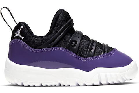 Black and purple jordan 11 hotsell