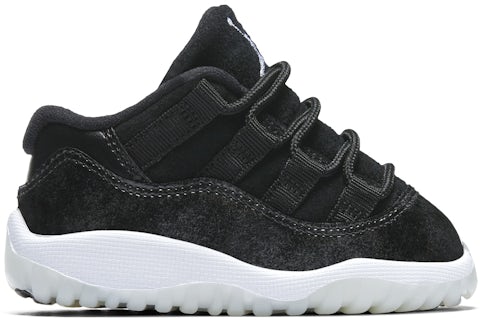 Jordan 11 Retro Low Negro Metal Plateado Blanco (para niños