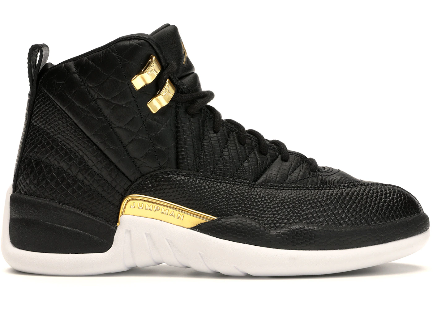Black white and gold jordan 12 Clearance
