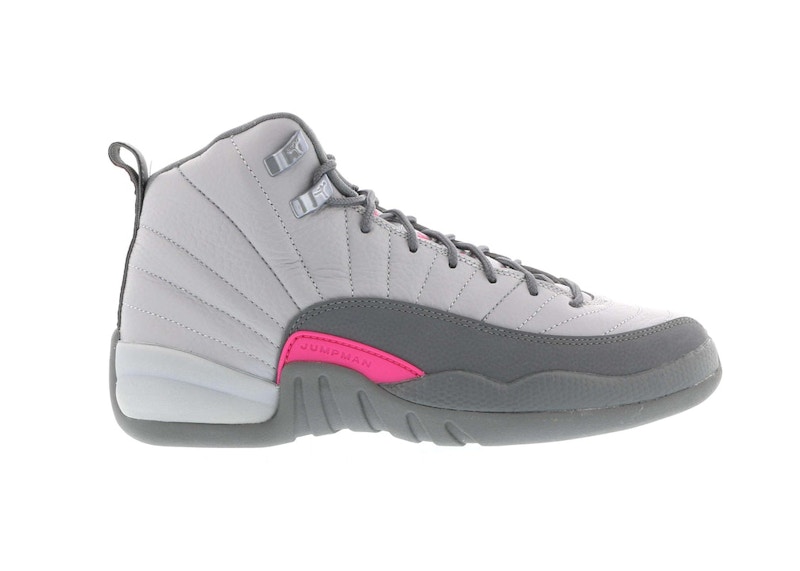 gray and pink jordan 12